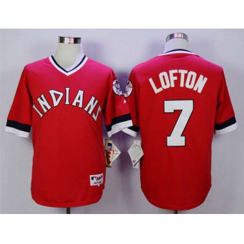 Men's Cleveland Indians #7 Kenny Lofton Red 1978 Turn Back The Clock Jersey