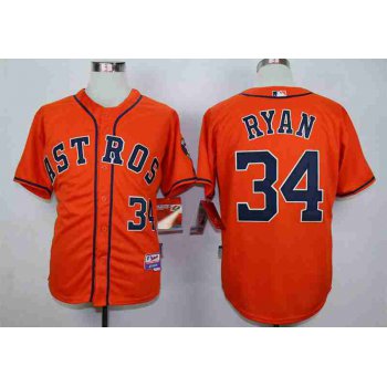 Men's Houston Astros #34 Nolan Ryan Orange Cool Base Jersey