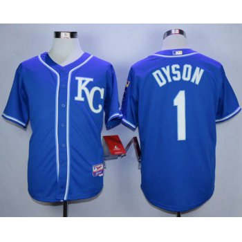Men's Kansas City Royals #1 Jarrod Dyson Blue Alternate Cool Base Jersey