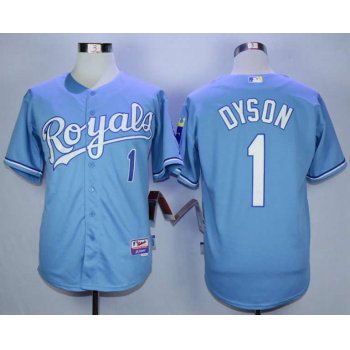 Men's Kansas City Royals #1 Jarrod Dyson Light Blue Cool Base Jersey