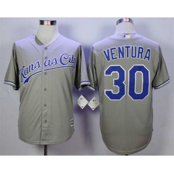 Men's Kansas City Royals #30 Yordano Ventura Grey New Cool Base Jersey
