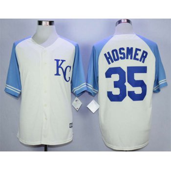 Men's Kansas City Royals #35 Eric Hosmer Cream New Cool Base Jersey