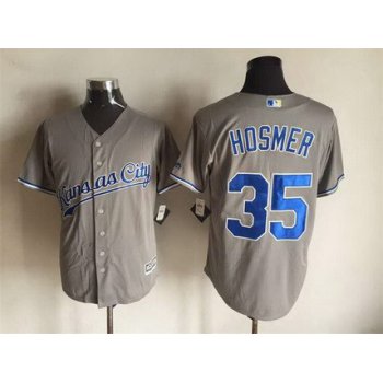 Men's Kansas City Royals #35 Eric Hosmer Gray Road 2015 MLB Cool Base Jersey
