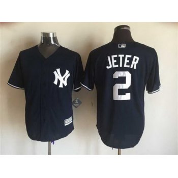 Men's New York Yankees #2 Derek Jeter Navy Blue Retired Player 2015 MLB Cool Base Jersey