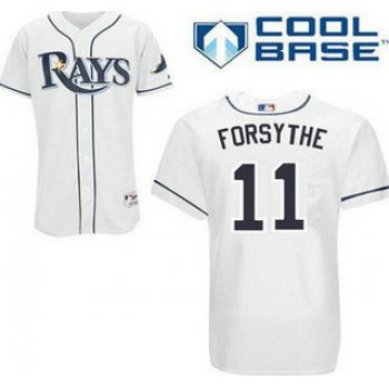 Men's Tampa Bay Rays #11 Logan Forsythe White Cool Base Baseball Jersey