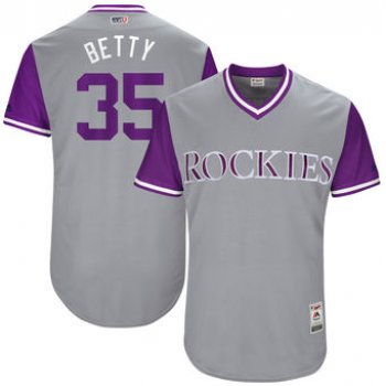 Men's Colorado Rockies Chad Bettis Betty Majestic Gray 2017 Players Weekend Authentic Jersey