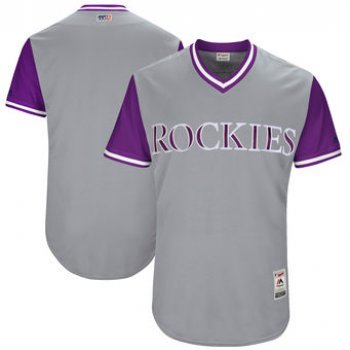 Men's Colorado Rockies Majestic Gray 2017 Players Weekend Authentic Team Jersey