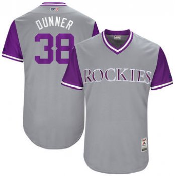 Men's Colorado Rockies Mike Dunn Dunner Majestic Gray 2017 Players Weekend Authentic Jersey