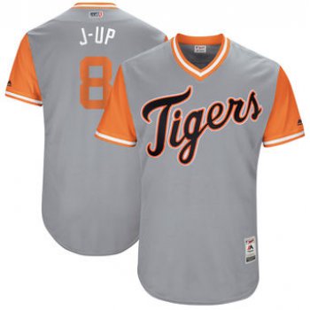 Men's Detroit Tigers Justin Upton J-Up Majestic Gray 2017 Players Weekend Authentic Jersey