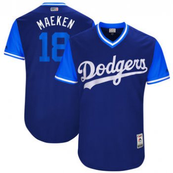 Men's Los Angeles Dodgers Kenta Maeda Maeken Majestic Royal 2017 Players Weekend Authentic Jersey