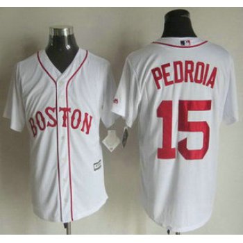 Men's Boston Red Sox #15 Dustin Pedroia Alternate White 2015 MLB Cool Base Jersey