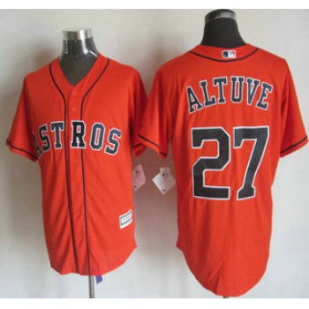 Men's Houston Astros #27 Jose Altuve Alternate Orange 2015 MLB Cool Base Jersey