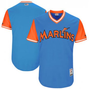 Men's Miami Marlins Majestic Royal 2017 Players Weekend Authentic Team Jersey