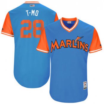 Men's Miami Marlins Tyler Moore T-Mo Majestic Blue 2017 Players Weekend Authentic Jersey