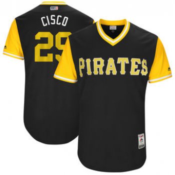 Men's Pittsburgh Pirates Francisco Cervelli Cisco Majestic Black 2017 Players Weekend Authentic Jersey