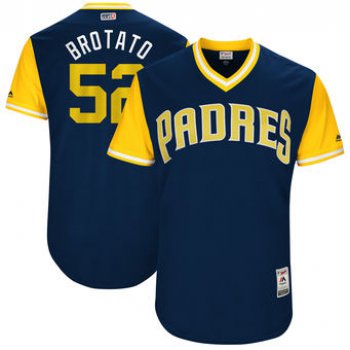 Men's San Diego Padres Brad Hand Brotato Majestic Navy 2017 Players Weekend Authentic Jersey
