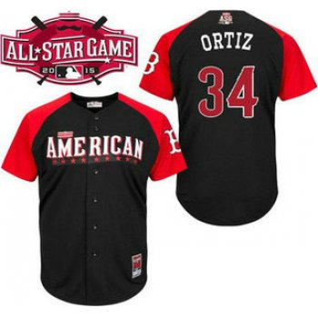 American League Boston Red Sox #34 David Ortiz Black 2015 All-Star Game Player Jersey