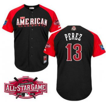 American League Kansas City Royals #13 Salvador Perez 2015 MLB All-Star Black Jersey