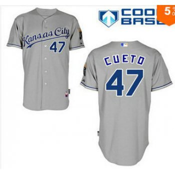 Kansas City Royals #47 Johnny Cueto Away Gray MLB Cool Base Jersey