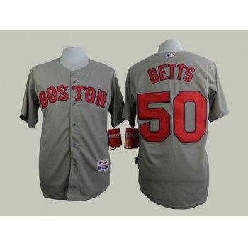 Men's Boston Red Sox #50 Mookie Betts 2014 Gray Jersey