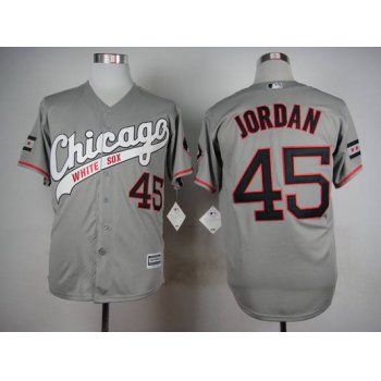 Men's Chicago White Sox #45 Michael Jordan 2015 Gray Jersey