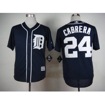 Men's Detroit Tigers #24 Miguel Cabrera 2015 Navy Blue Jersey