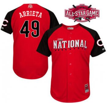 National League Chicago Cubs #49 Jake Arrieta Red 2015 All-Star Game Player Jersey