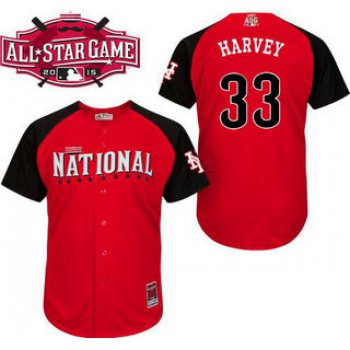National League New York Mets #33 Matt Harvey Red 2015 All-Star Game Player Jersey