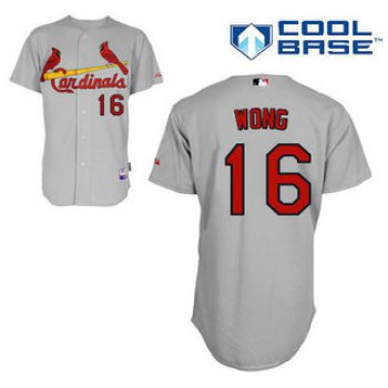 St. Louis Cardinals #16 Kolten Wong Gray cool base Baseball jersey