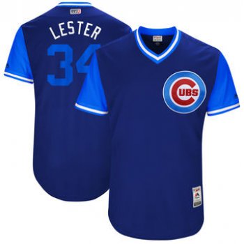 Men's Chicago Cubs Jon Lester Lester Majestic Royal 2017 Players Weekend Authentic Jersey