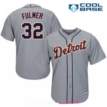 Men's Detroit Tigers #32 Michael Fulmer Gray Road Stitched MLB Majestic Cool Base Jersey