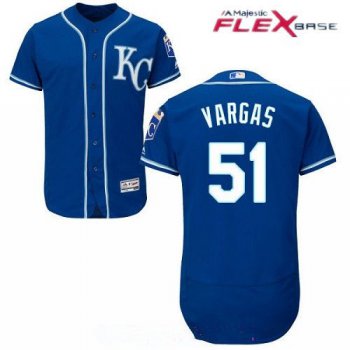 Men's Kansas City Royals #51 Jason Vargas Navy Blue Alternate Stitched MLB Majestic Flex Base Jersey