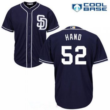Men's San Diego Padres #52 Brad Hand Navy Blue Alternate Stitched MLB Majestic Cool Base Jersey