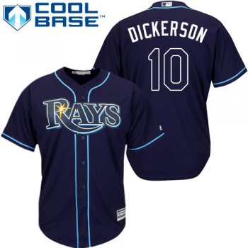 Men's Tampa Bay Rays #10 Corey Dickerson Navy Blue Alternate Stitched MLB Majestic Cool Base Jersey