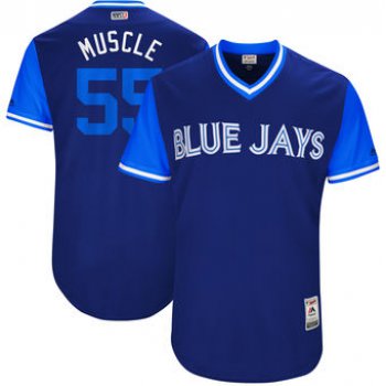 Men's Toronto Blue Jays Russell Martin Muscle Majestic Royal 2017 Players Weekend Authentic Jersey