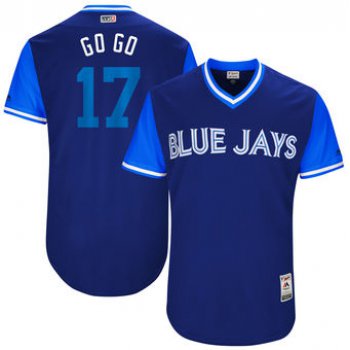 Men's Toronto Blue Jays Ryan Goins Go Go Majestic Royal 2017 Players Weekend Authentic Jersey