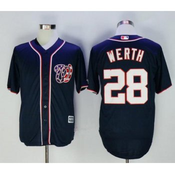 Men's Washington Nationals #28 Jayson Werth Navy Blue Alternate Stitched MLB Majestic Cool Base Jersey