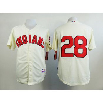 Men's Cleveland Indians #28 Corey Kluber Cream Jersey
