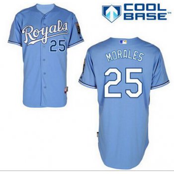 Men's Kansas City Royals #25 Kendrys Morales Light Blue Jersey