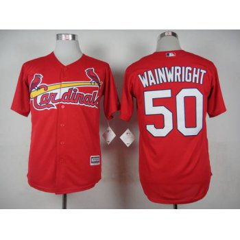 Men's St. Louis Cardinals #50 Adam Wainwright 2015 Red Jersey
