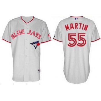Men's Toronto Blue Jays #55 Russell Martin 2015 Canada Day White Jersey