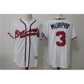 Men's Atlanta Braves #3 Dale Murphy Retired White Home Home Stitched MLB Majestic Cool Base Jersey