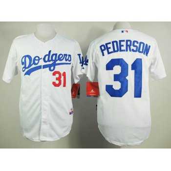 Men's Los Angeles Dodgers #31 Joc Pederson White Jersey