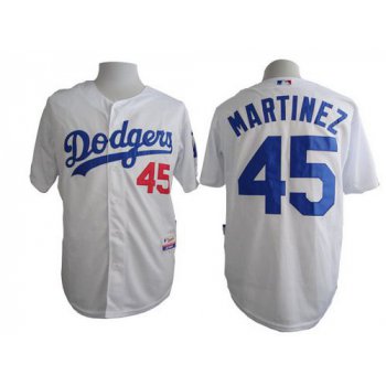 Men's Los Angeles Dodgers #45 Pedro Martinez White Jersey