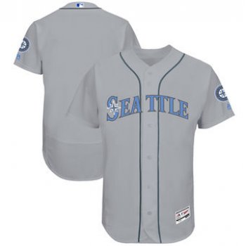 Men's Seattle Mariners Majestic Gray Father's Day FlexBase Team Jersey