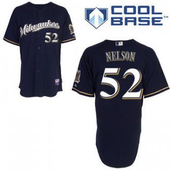 Milwaukee Brewers #52 Jimmy Nelson 2014 Navy Blue Jersey