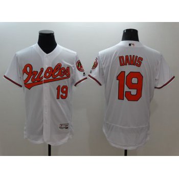 Men's BaltimoreOrioles #19 Chris Davis White Flexbase Authentic Collection Stitched MLB Jersey