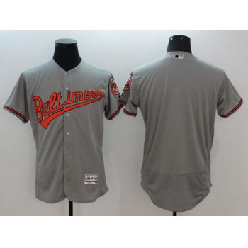 Men's Baltimore Orioles Blank Grey Flexbase Authentic Collection Stitched MLB Jersey