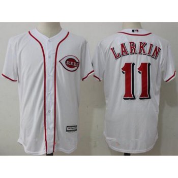 Men's Cincinnati Reds #11 Barry Larkin Retired White Cool Base Stitched MLB Jersey