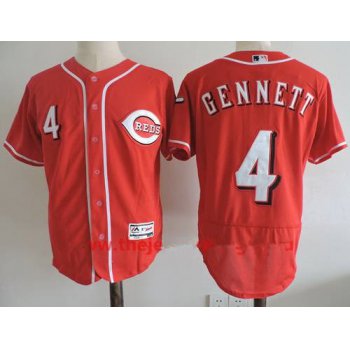 Men's Cincinnati Reds #4 Scooter Gennett Red Alternate Stitched MLB Majestic Flex Base Jersey